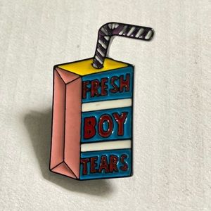 Enamel Pin Fresh Boys Tears Juice Box Brand New 1.5”